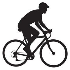 Obraz premium Man riding a bicycle silhouette 