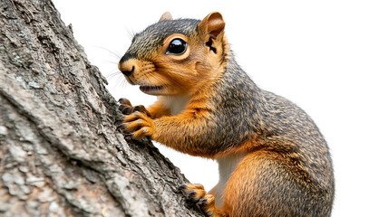 Fototapeta premium Close-up squirrel on tree trunk