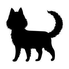 Cat silhouette. Black cat shape isolated on white background. Hand drawn illustration, flat design. Vector kitty pose