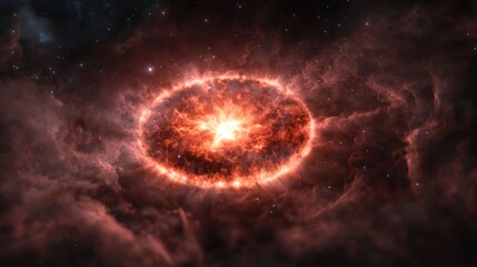 Cosmic explosion, nebula, fiery ring, starbirth