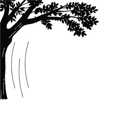 Obraz premium Lonely Tree Silhouette – Minimalist Monochrome Nature Art.