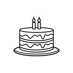 birthday cake icon, flat, design, vector, illustrations, education, style, trendy, collections