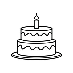birthday cake icon, flat, design, vector, illustrations, education, style, trendy, collections