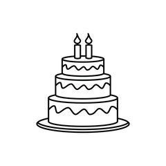 birthday cake icon, flat, design, vector, illustrations, education, style, trendy, collections