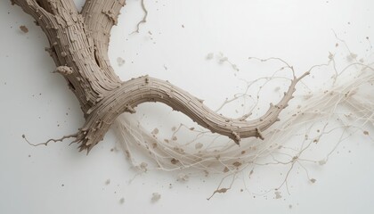 Artistic representation of a branch modern interior sculpture contemporary space close-up view nature concept for home decor