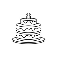 birthday cake icon, flat, design, vector, illustrations, education, style, trendy, collections