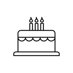 birthday cake icon, flat, design, vector, illustrations, education, style, trendy, collections