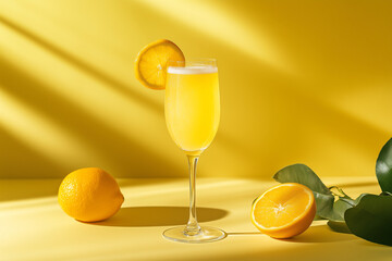 glass of orange juice and lemon