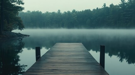 Naklejka premium mist wood dock