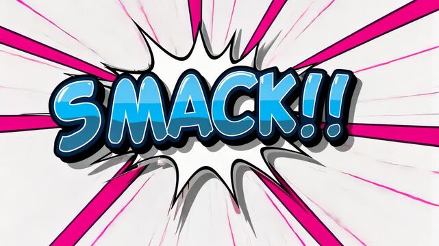 pop art speech bubble smack text animation video motion