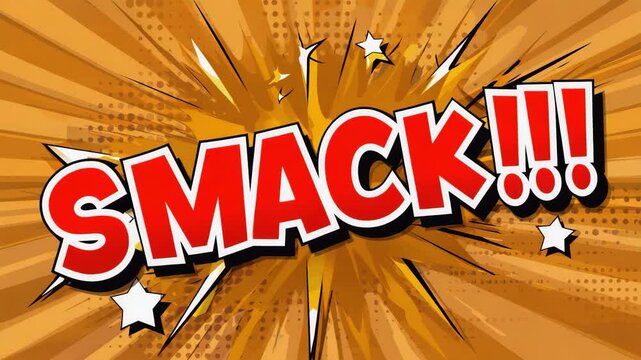 pop art speech bubble smack text animation video motion