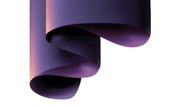 Purple scroll-style banner with curled edges and gradient shading, placed on a black background --ar 16:9 --v 7.0