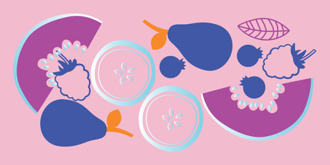 Summer fruits. Appetizing fruit and berries collection. 

