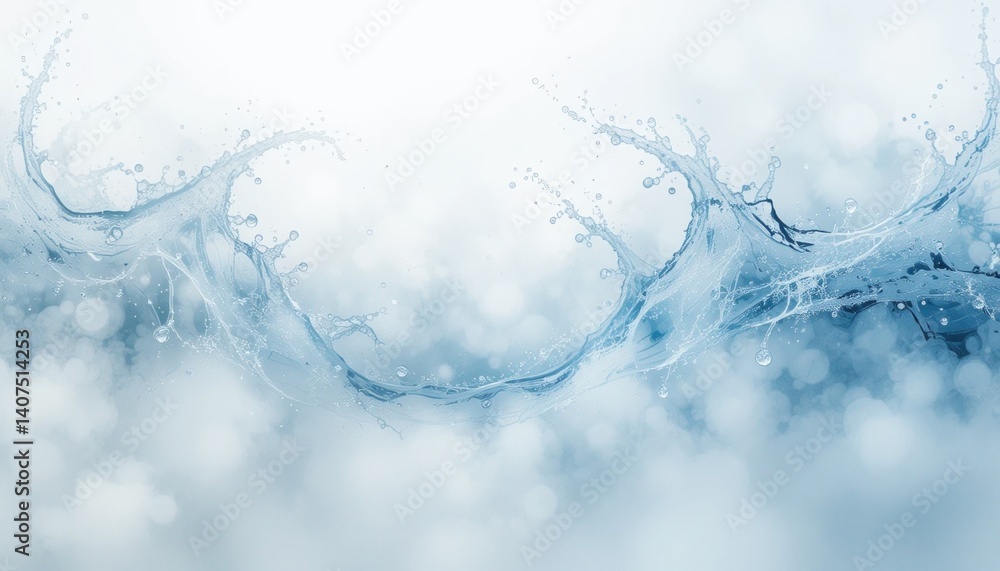 Poster dynamic water splash action ocean environment abstract content serene viewpoint fluid motion concept