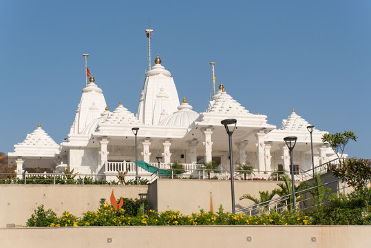 Varve Budruk, Pune, Maharashtra, India. April 12, 2025. Magnificent Architecture of Trimandir, a unique non-sectarian temple