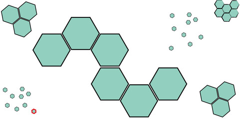 Geometric hexagon pattern.  seamless pattern of black hexagon grid line