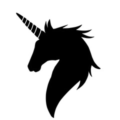 Silhouette Of Unicorn Head 