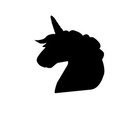 Silhouette Of Unicorn Head 
