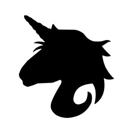 Silhouette Of Unicorn Head 