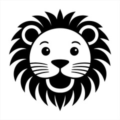 Cute Lion Head Cartoon Vector
