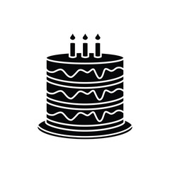 birthday cake icon, flat, design, vector, illustrations, education, style, trendy, collections