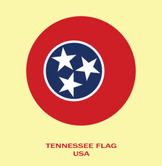 Flag of Tennessee, Tennessee Flag, USA state Tennessee Flag vector Illustration, USA,