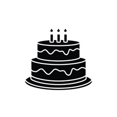 birthday cake icon, flat, design, vector, illustrations, education, style, trendy, collections