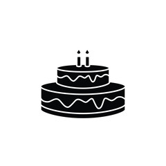 birthday cake icon, flat, design, vector, illustrations, education, style, trendy, collections