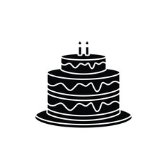 birthday cake icon, flat, design, vector, illustrations, education, style, trendy, collections