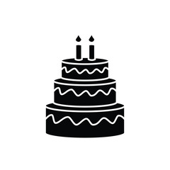 birthday cake icon, flat, design, vector, illustrations, education, style, trendy, collections