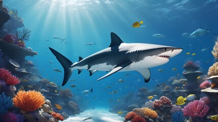 Fototapeta premium shark in the sea