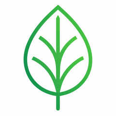 icon with green leaf icon on white background
