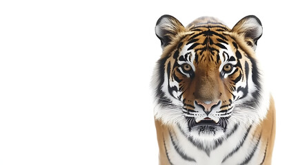 Fototapeta premium Tiger portrait, white background