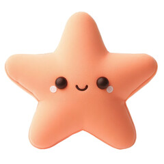 Obraz premium A charming starfish plush toy in 3D style, soft and squishy with a smiley face. Great as a cuddle buddy or sea-themed decor