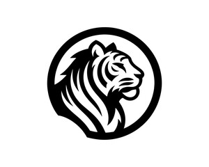 Elegant Tiger Head Silhouette Vector Logo