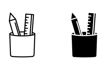 stationery place icon in black line style