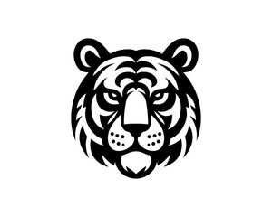 Black Tiger Head Icon Logo Design