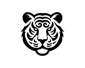 Wild Tiger Face Silhouette Vector Logo
