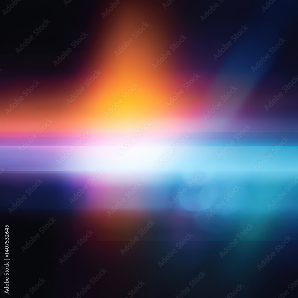 Wall mural a colorful, abstract image with a bright orange and yellow line in the middle