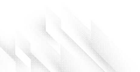 Subtle White Gradient Background with Geometric Overlap, Modern Diagonal Lines and Dot Texture for Futuristic Design Presentations and Clean Corporate Templates