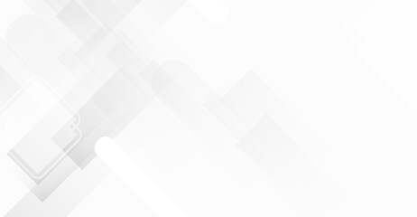 Minimalist White Geometric Background with Soft Shadows and Overlapping Shapes for Modern Designs and Clean Presentations, Seamless Abstract Backdrop