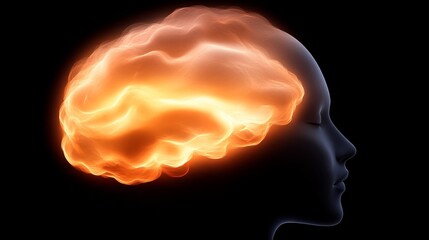 Obraz premium Glowing Brain Energy Abstract Mind Power Concept Illustration