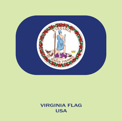Flag of Virginia, Virginia Flag, USA state Virginia Flag Vector Illustration, USA,