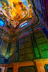Old skulls and bones in Ossuary of San Bernardino alle Ossa Church,  Milan, Italy