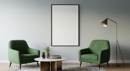 Fototapeta premium Modern Living Room Wall Art Mockup