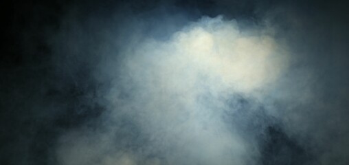 Beautiful smoke in lights on dark background