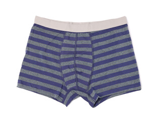 Comfortable men's underwear isolated on white, top view