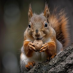 Obraz premium Energetic Squirrels Playfully Leaping Between Spring Trees, Celebrating the Season’s Beauty