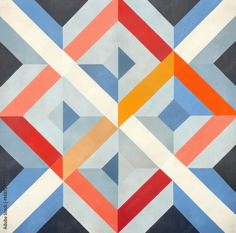 Poster abstract geometric pattern seamless design in scandinavian style with soft color palette and minimal