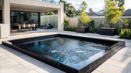 Obraz premium minimalist black swimming pool